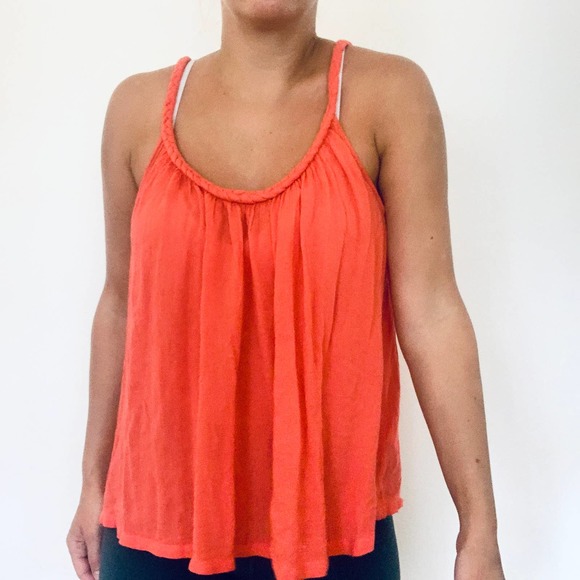 Topshop Orange Braided Strap Cami Tank Top 4 - Picture 3 of 5